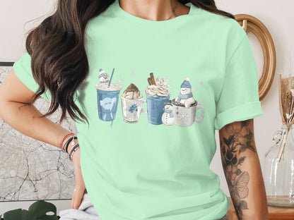Cute Winter Holiday Beverages Themed Shirt
