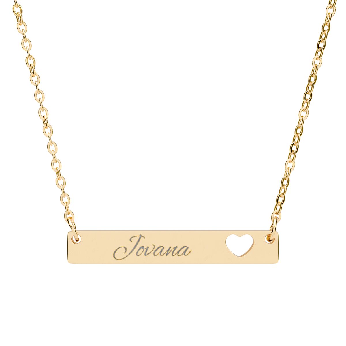 Personalized Nameplate Necklace with Heart Design