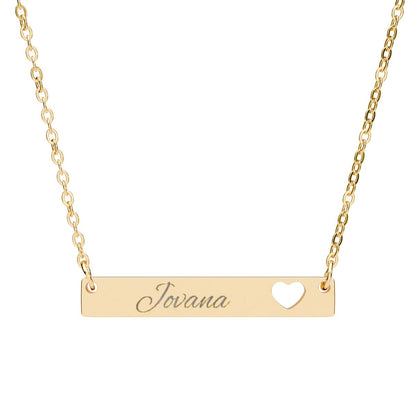 Personalized Nameplate Necklace with Heart Design