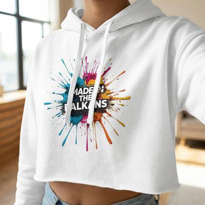 Made In The Balkans Paint Splatter Crop Hoodie product type