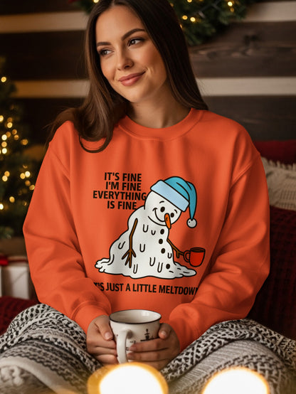 It's Fine Everything Is Fine Melting Snowman Sweatshirt