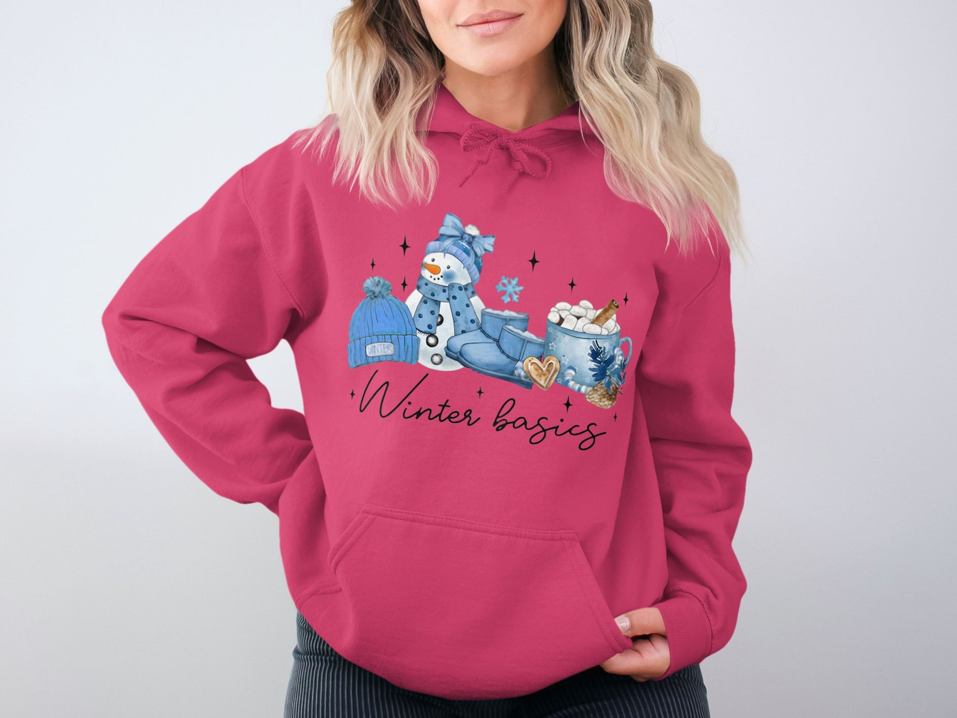 Winter Basics Snowman and Hot Cocoa Hoodie
