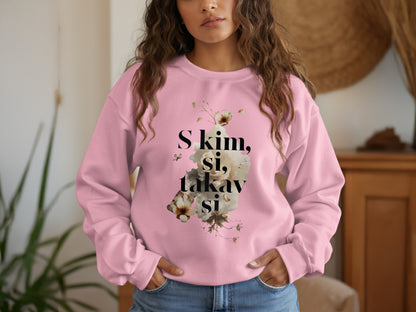 Stylish Flower Graphic Pink Sweatshirt product type