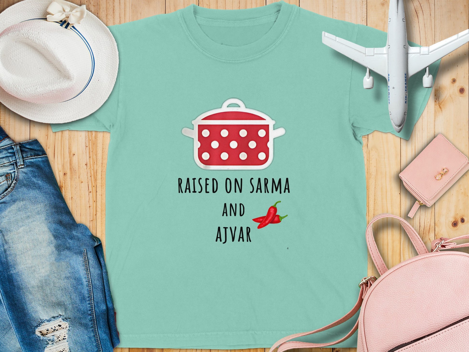 Raised on Sarma and Ajvar Fun Casual T-shirt product type