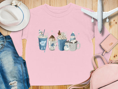 Cozy Winter Drinks Themed Graphic Sweatshirt