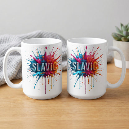 Slavic Word Colorful Paint Splash Art Design Mug product type