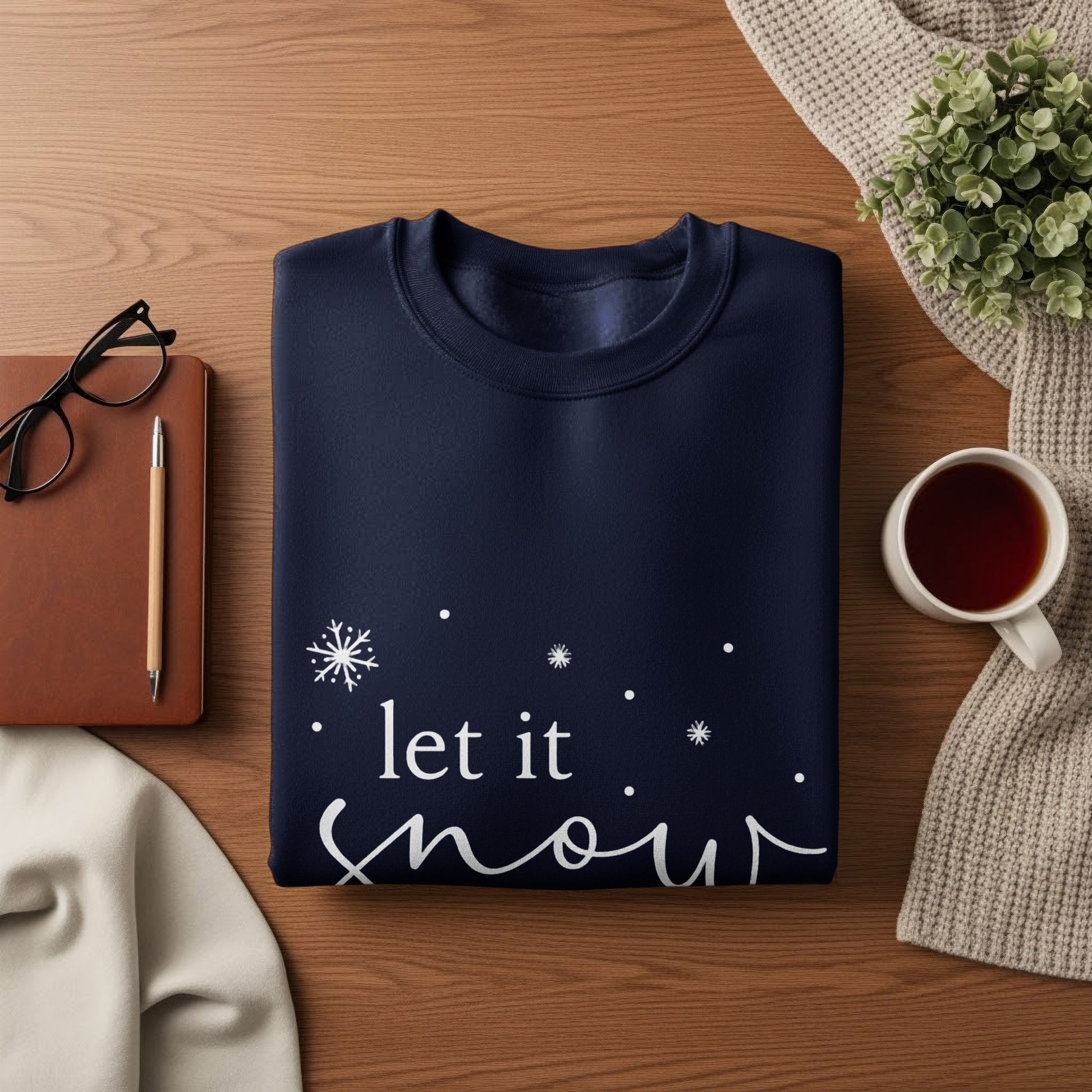 Let It Snow Print Winter Theme Sweatshirt product