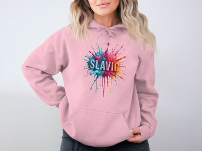 Pink Slavic Paint Splash Colorful Hoodie product type
