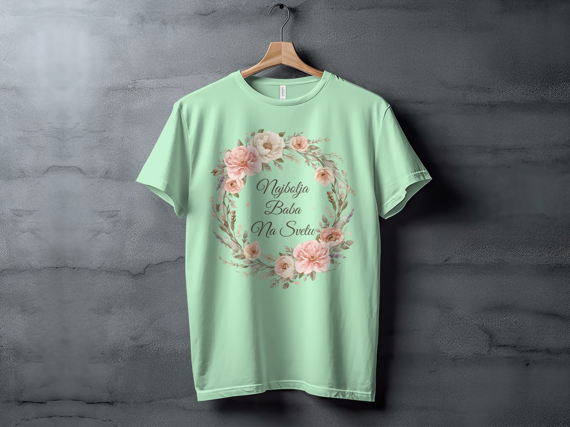 Najbolja Baba Na Svetu Floral Design T-shirt