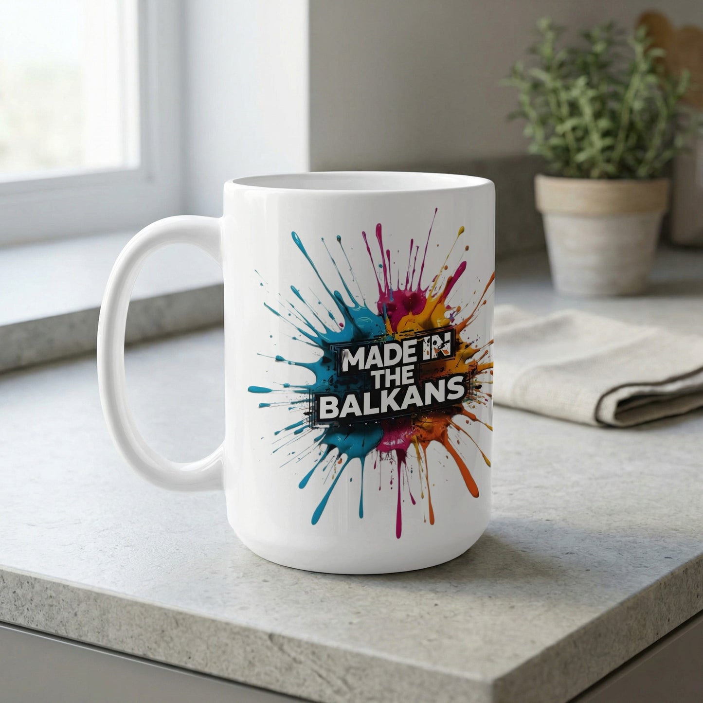 MADE IN THE BALKANS Colorful Splash Design mug product type