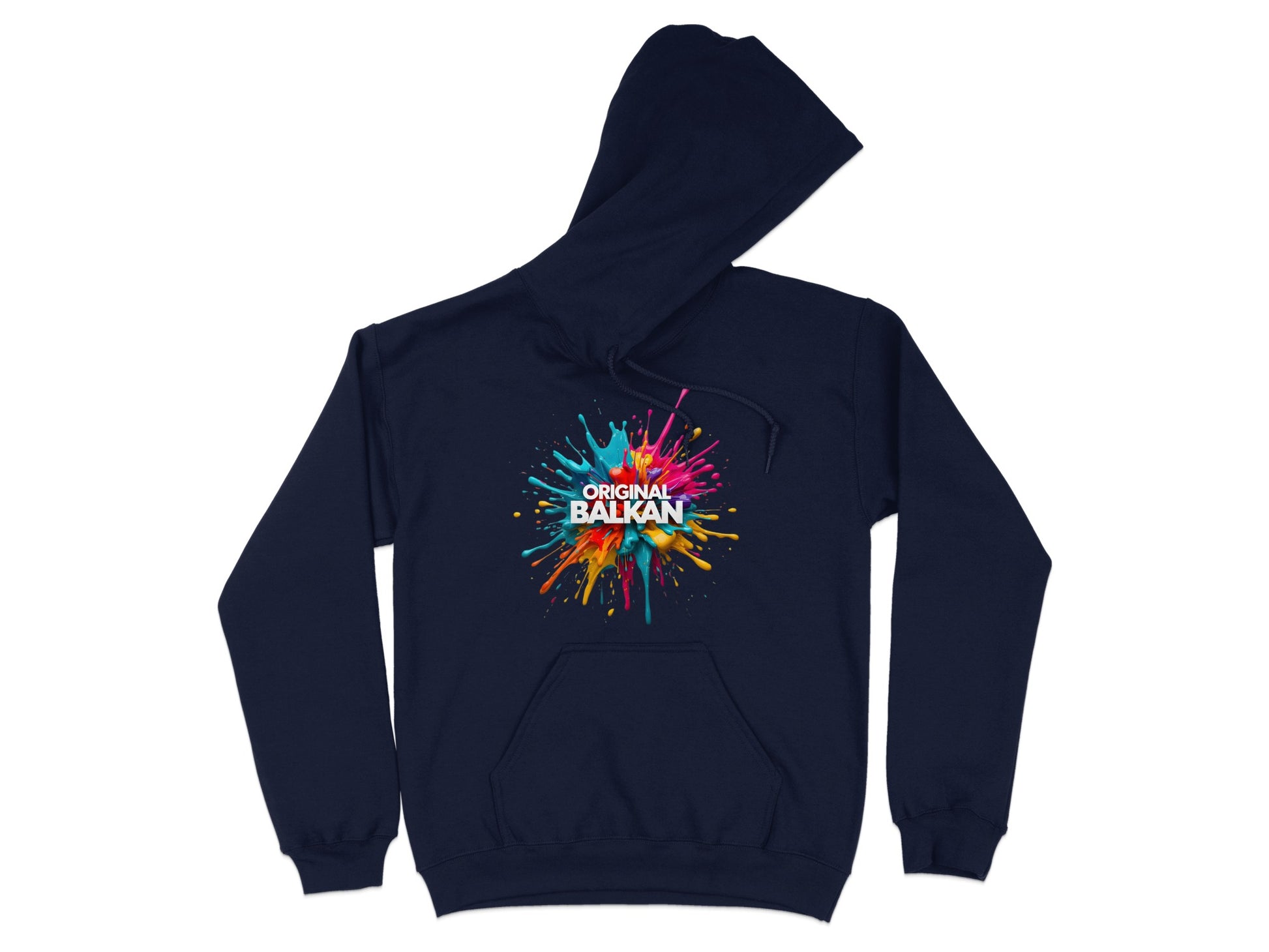 Navy Blue Original Balkan Splatter Design Hoodie product type