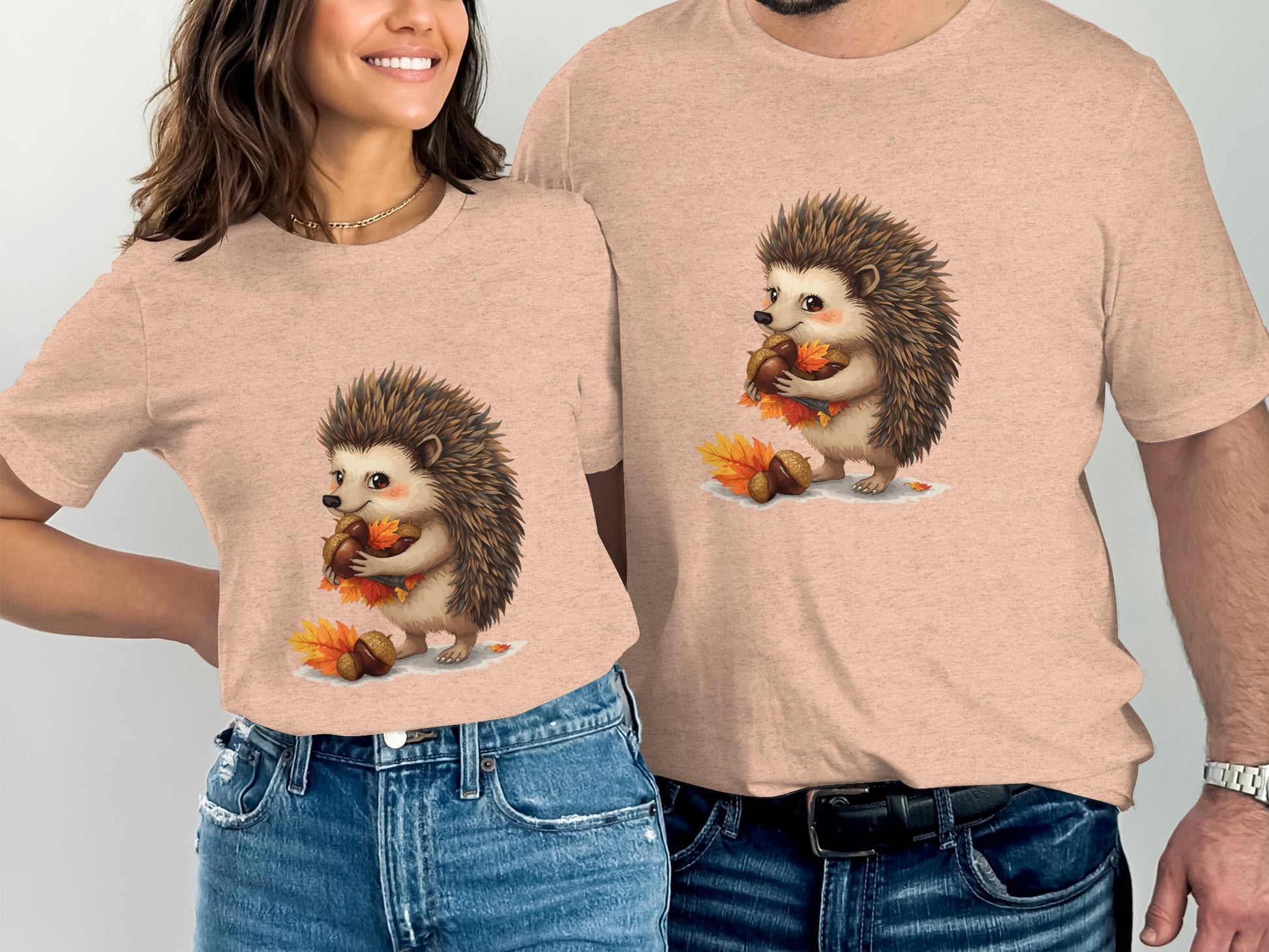 Cute Hedgehog with Fall Leaves T-shirt product