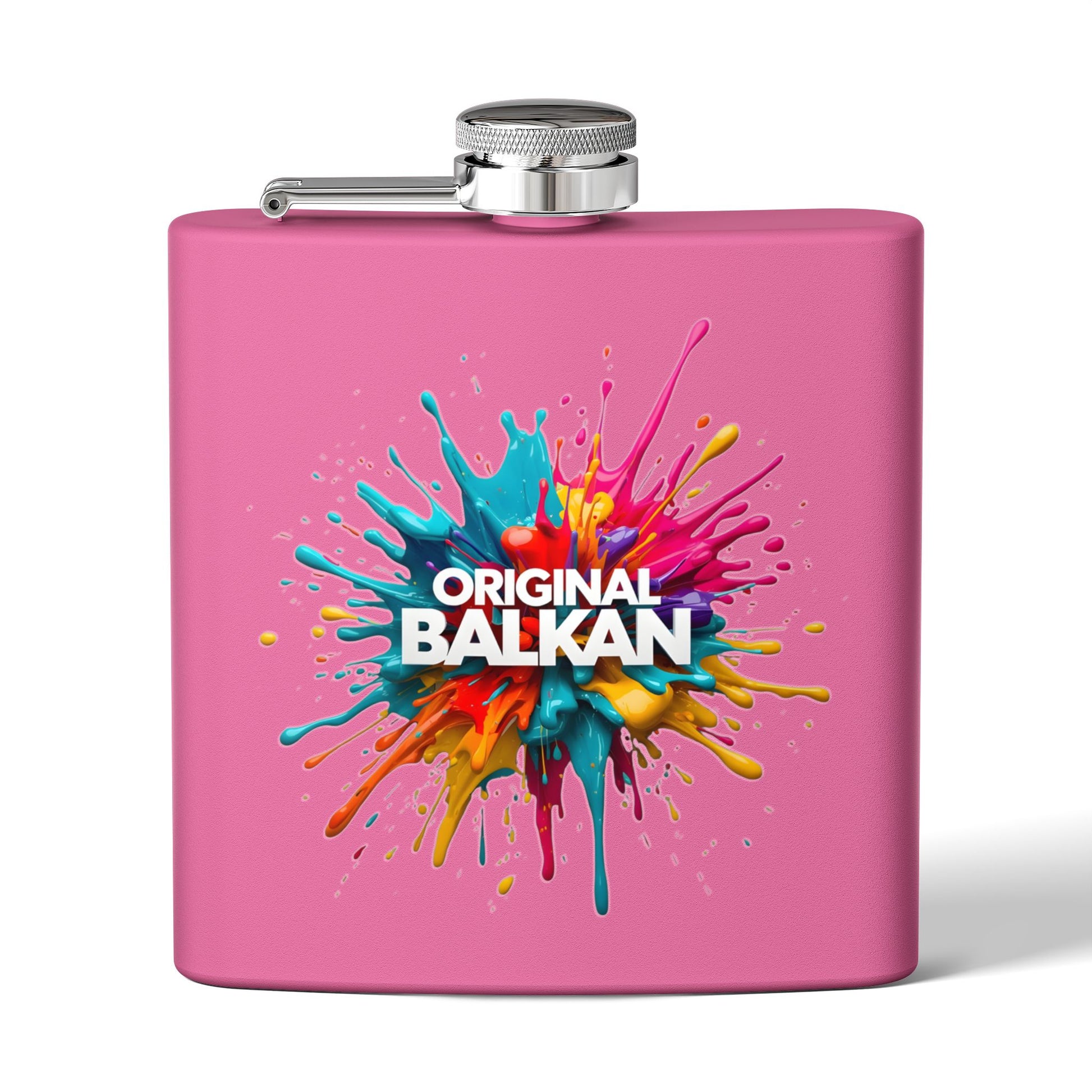 Original Balkan Splash Art Pink Hip Flask product type