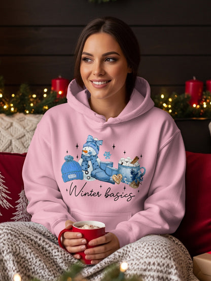 Winter Basics Pink Hoodie Perfect for Cozy Evenings