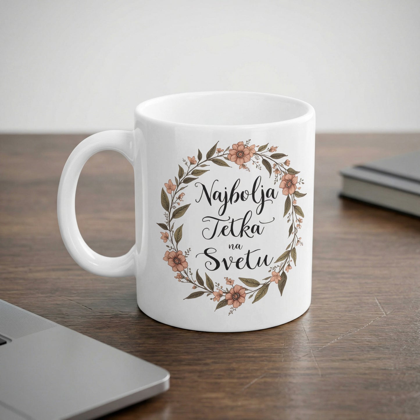 Najbolja Tetka na Svetu Flower Design Mug