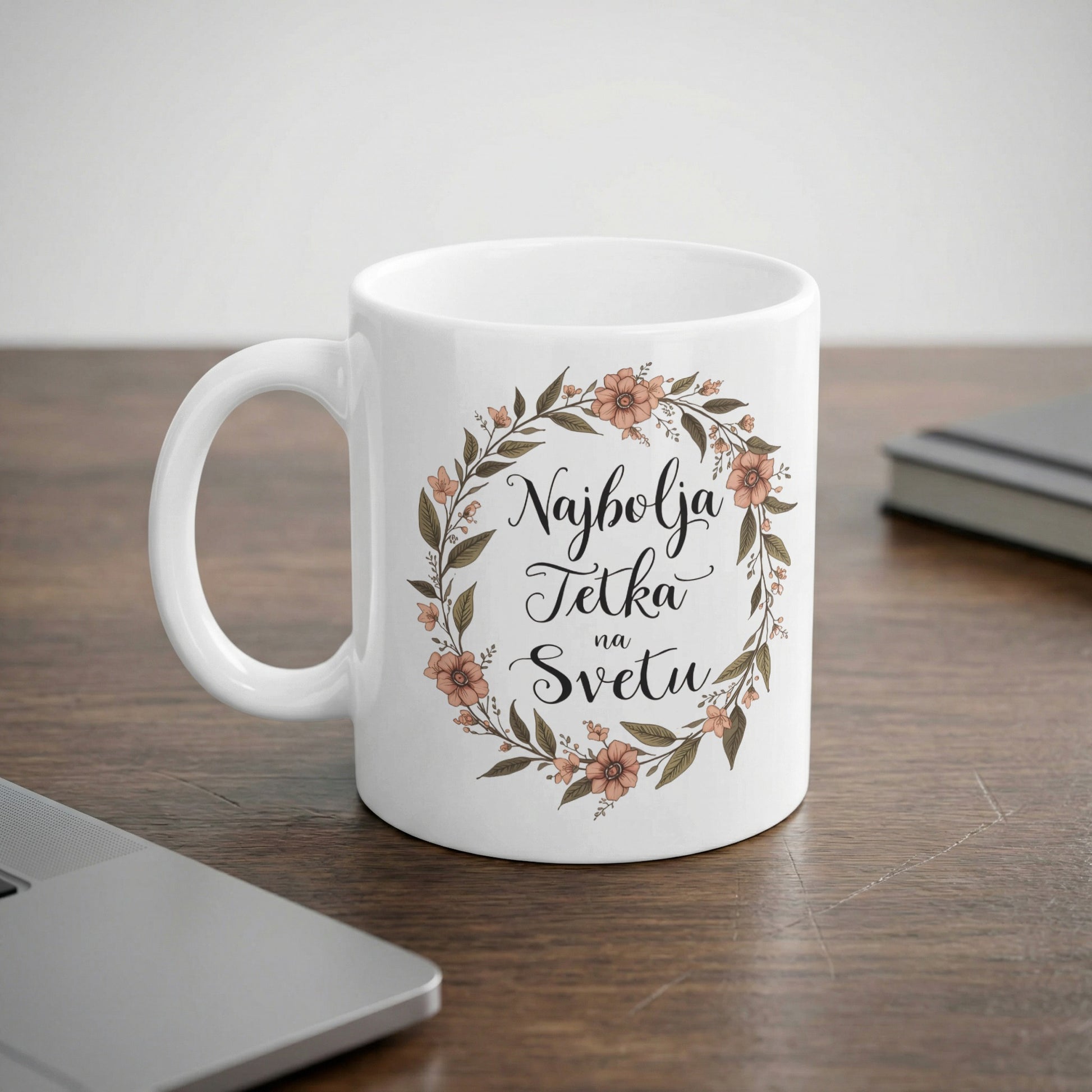 Najbolja Tetka na Svetu Flower Design Mug