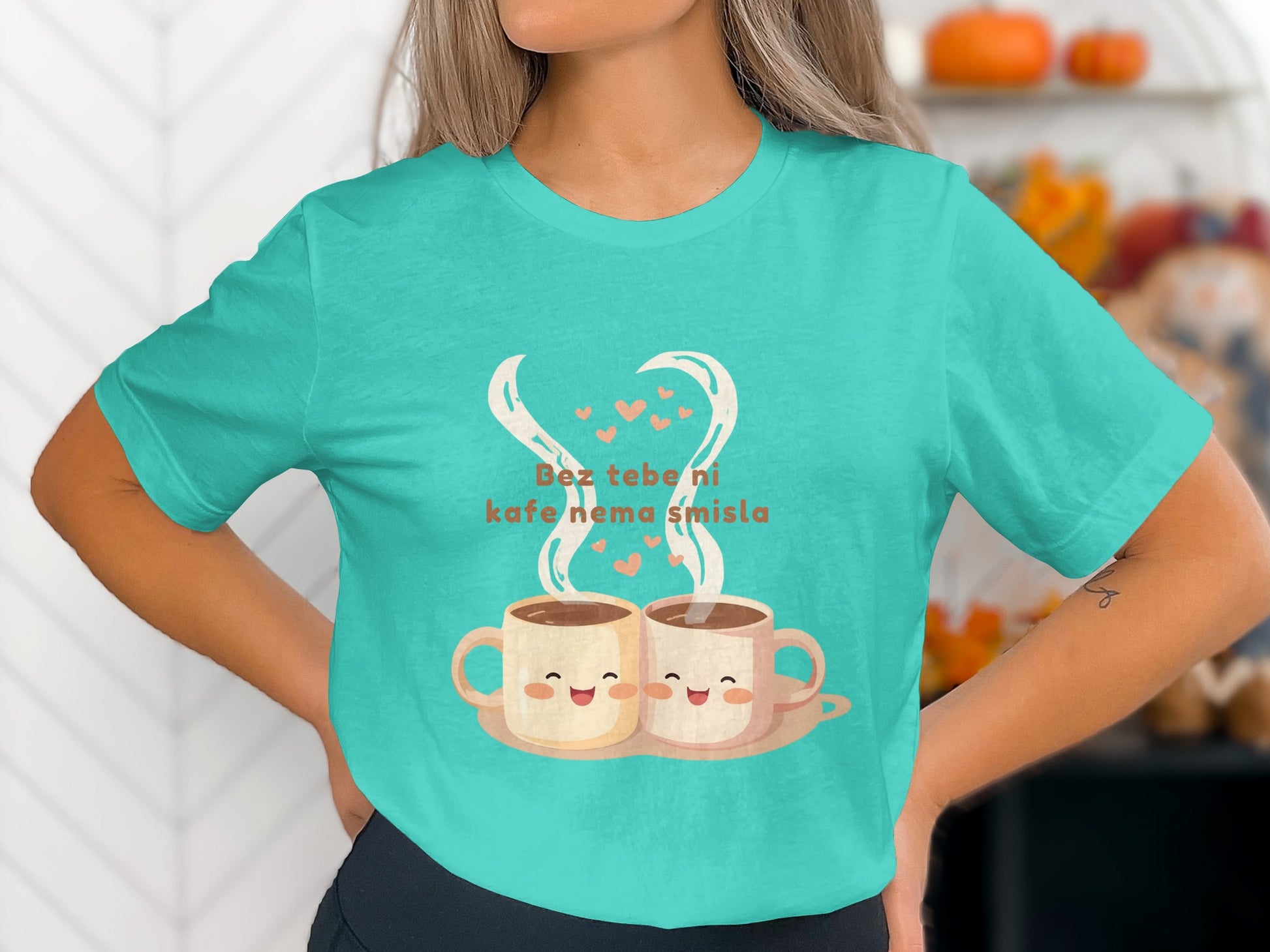 Cute Coffee Cups Design with Heartwarming Quote