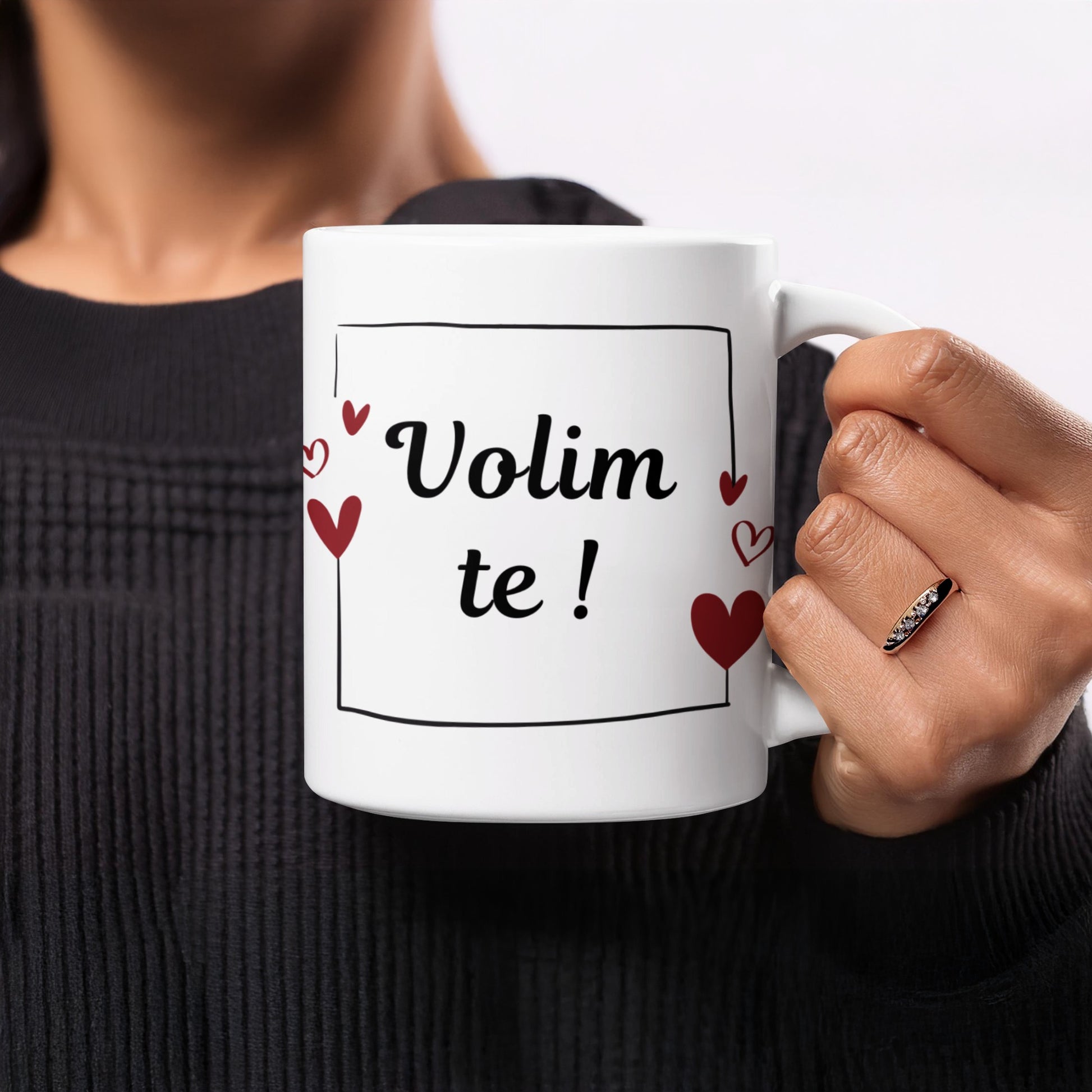 Volim te Heart Design Romantic Mug Gift Item