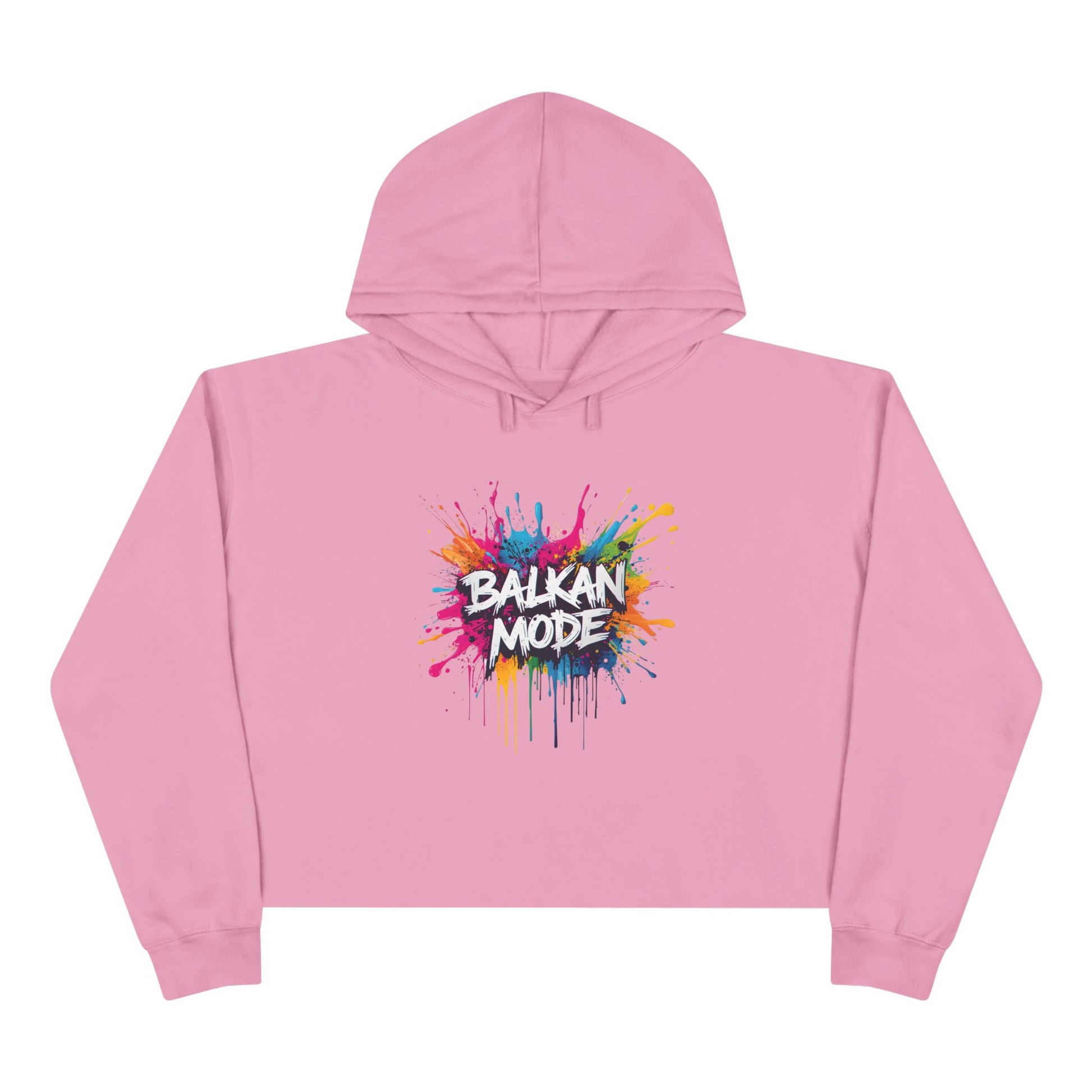 BALKAN MODE Splatter Pink Cropped Hoodie product type