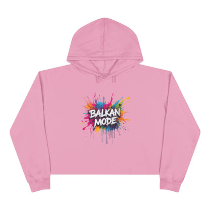 BALKAN MODE Splatter Pink Cropped Hoodie product type