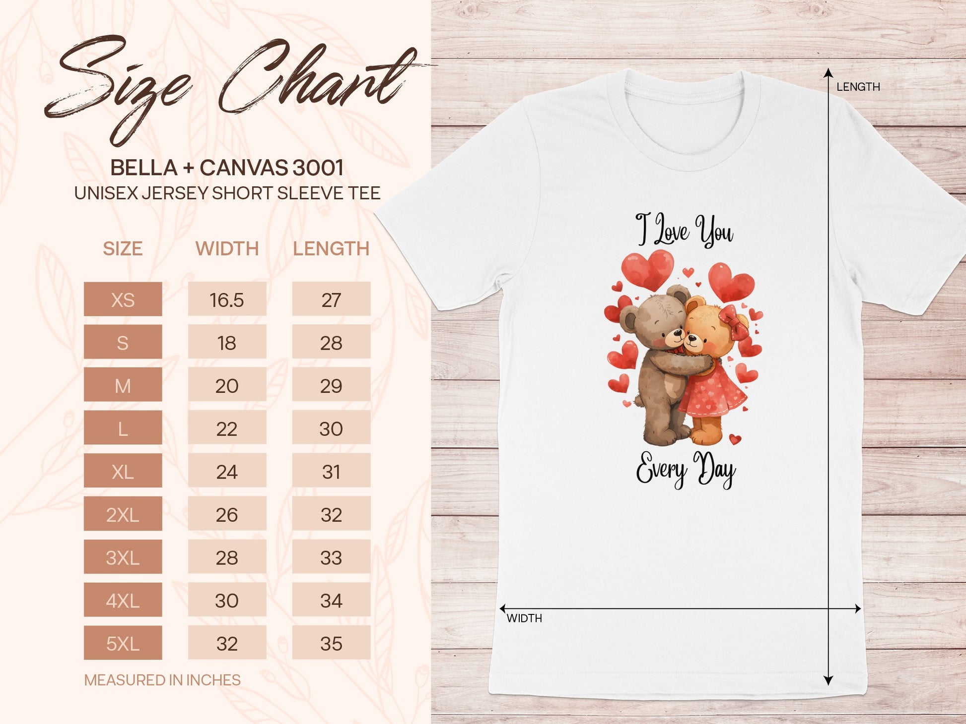 I Love You Every Day Bears Design T-Shirt