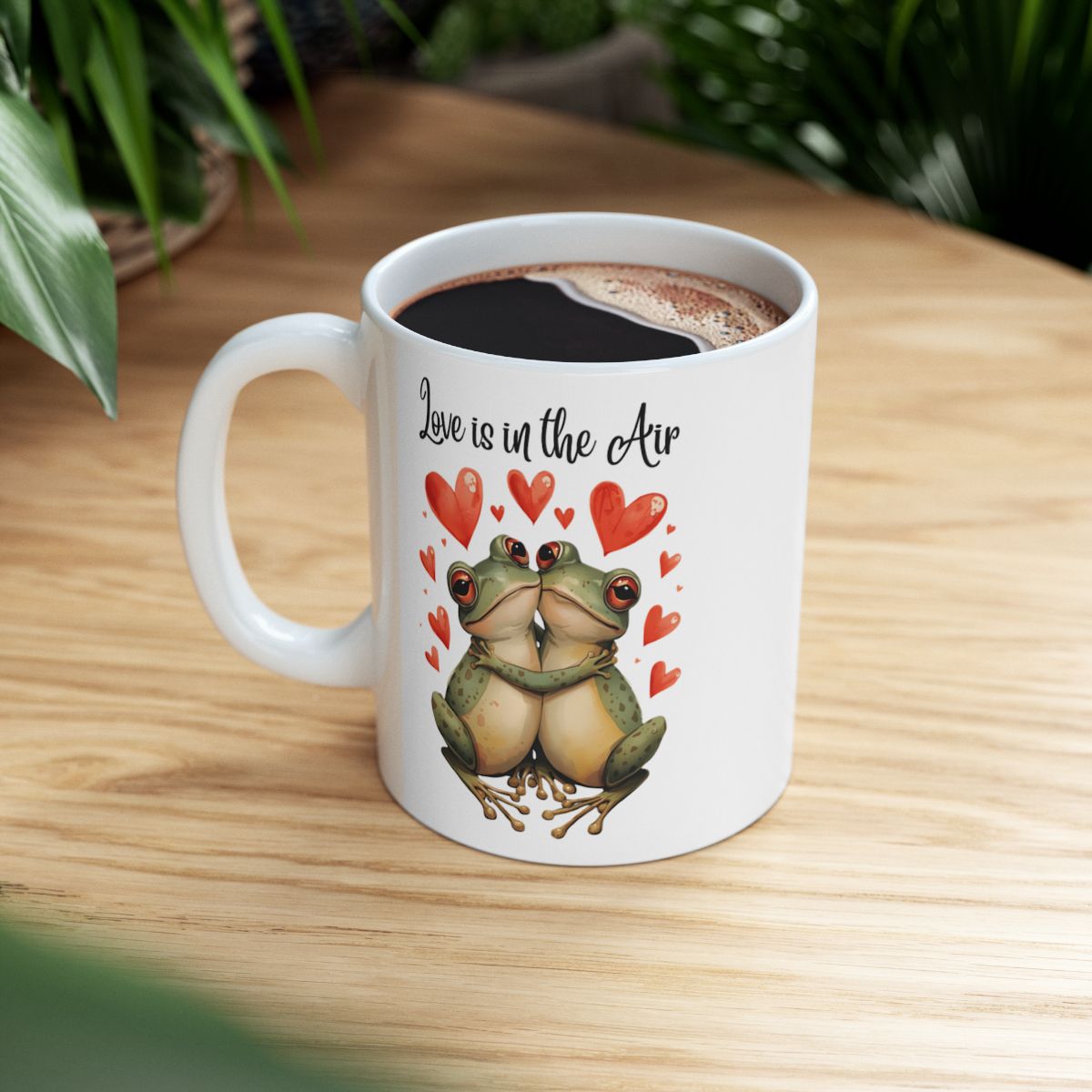 Love is in the Air Cute Frog Design Mug