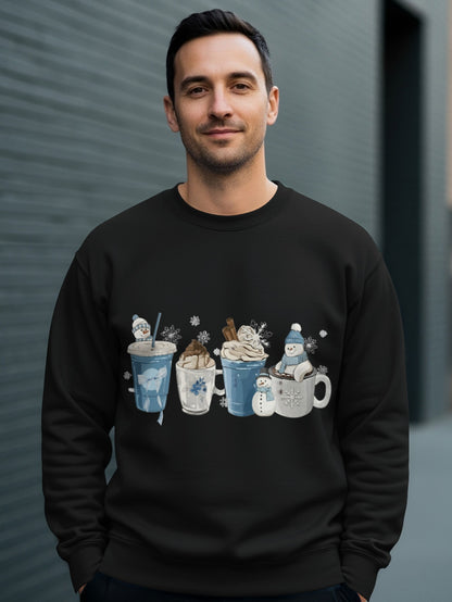 Snowman Themed Hot Drink Graphic Sweatshirt Product