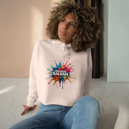 Original Balkan Vibrant Paint Splatters Crop Hoodie product type