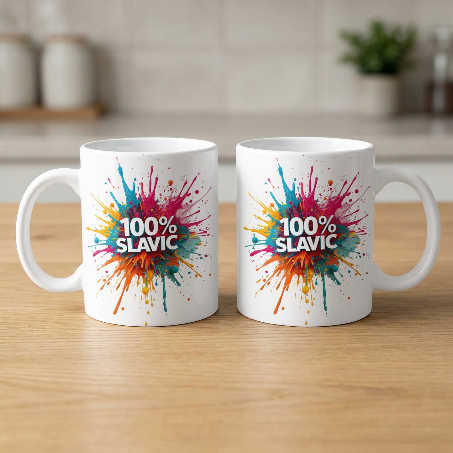 100% SLAVIC Colorful Paint Splatter Unique Mug product type
