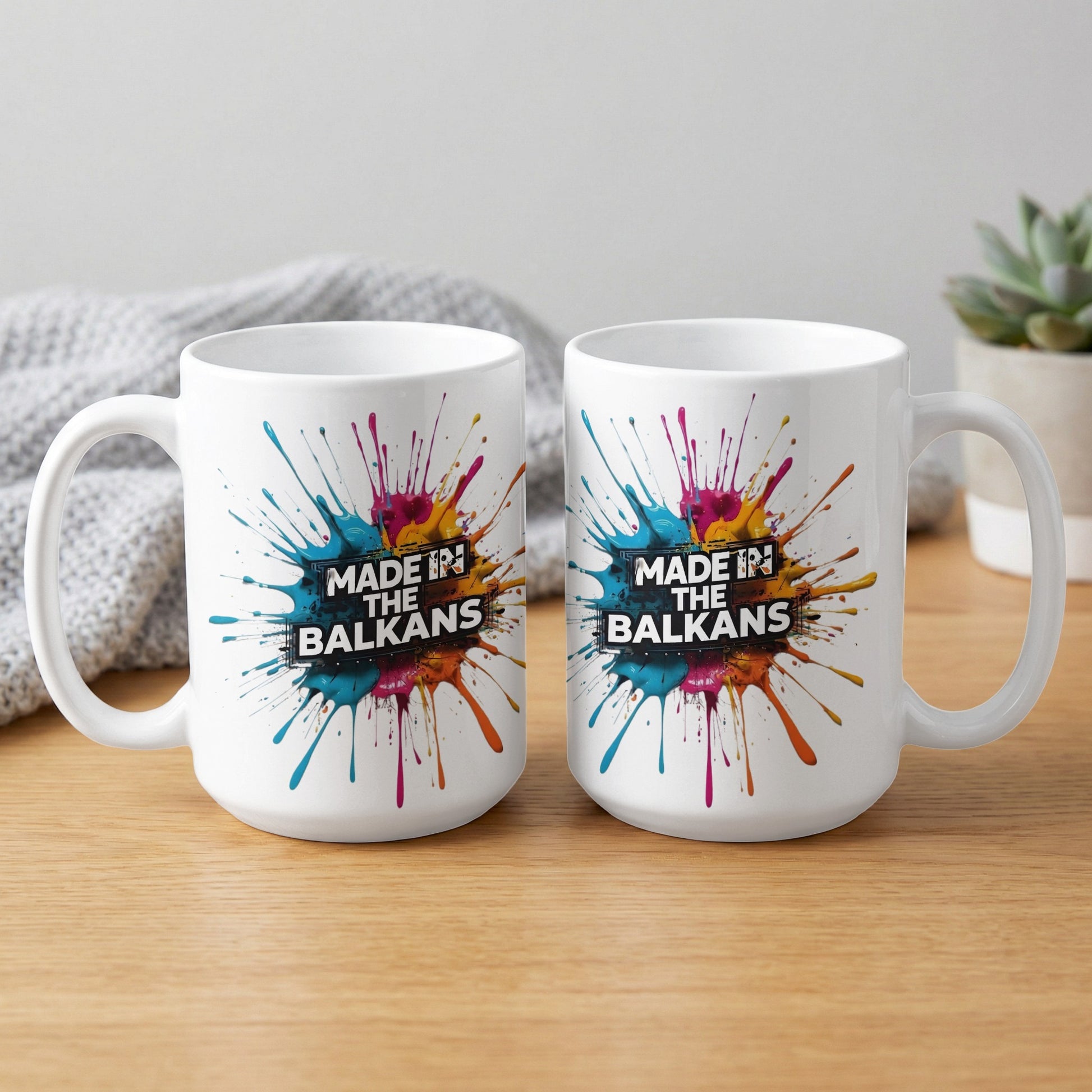 Made in the Balkans Colorful Splatter Design Mug product type