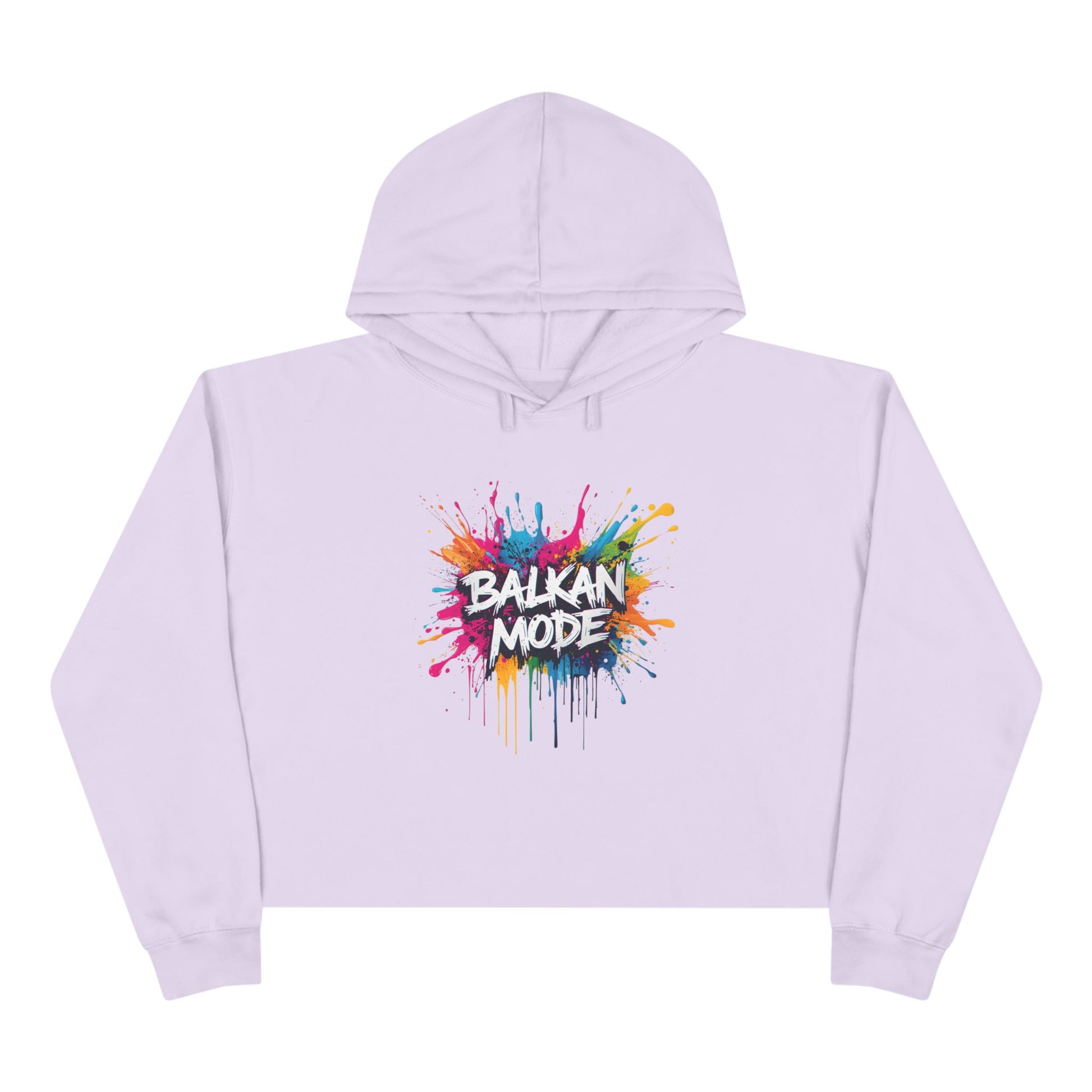 Light Purple Balkan Mode Paint Splash Cropped Hoodie product type