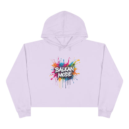 Light Purple Balkan Mode Paint Splash Cropped Hoodie product type