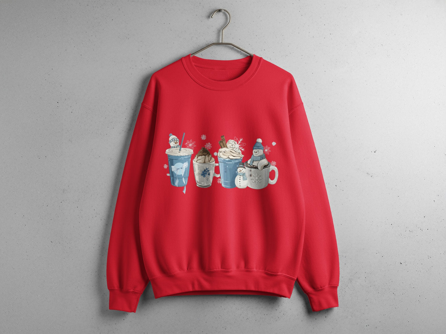Festive Drinks and Snowman Design Sweatshirt Product