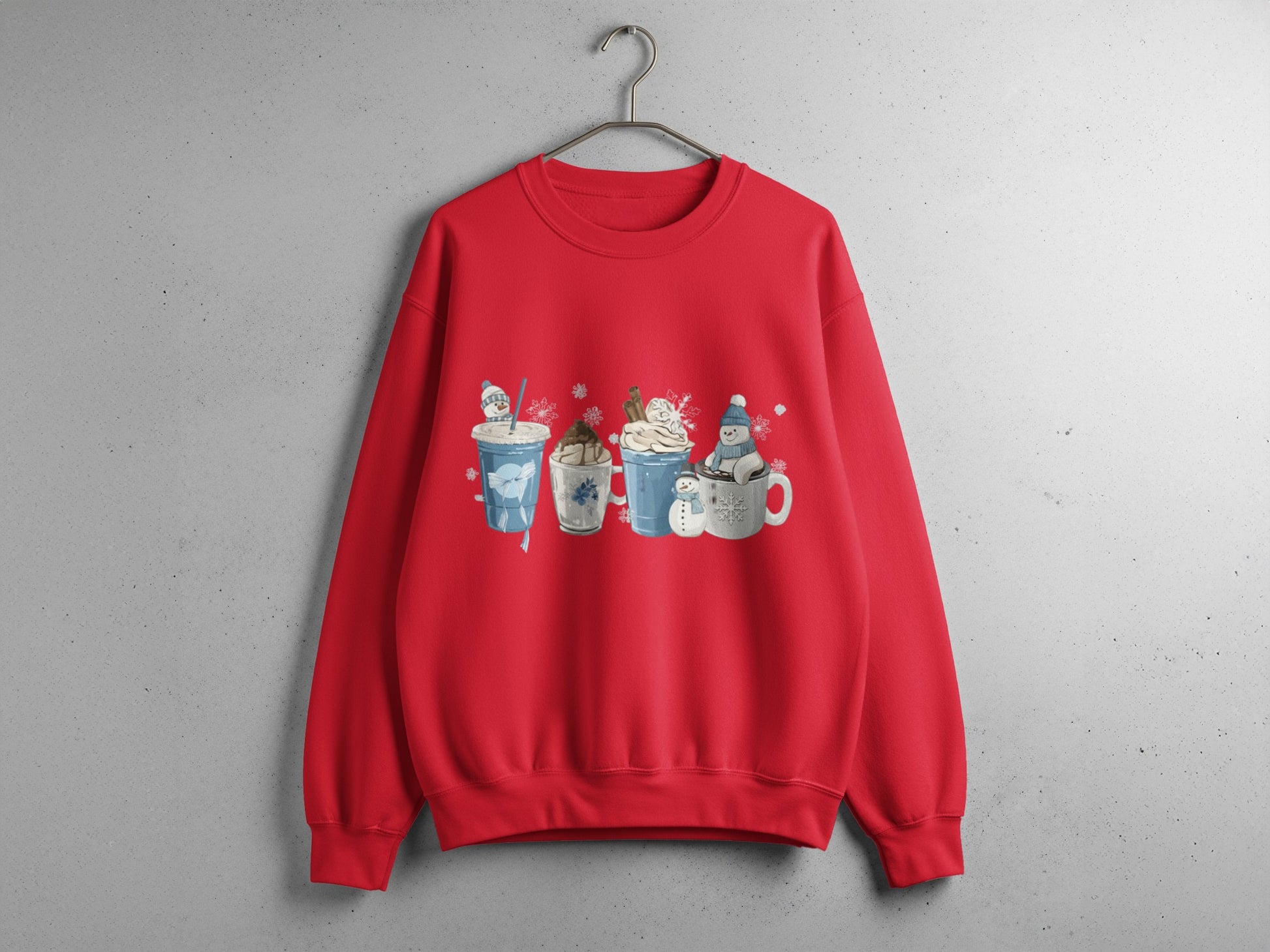 Festive Drinks and Snowman Design Sweatshirt Product