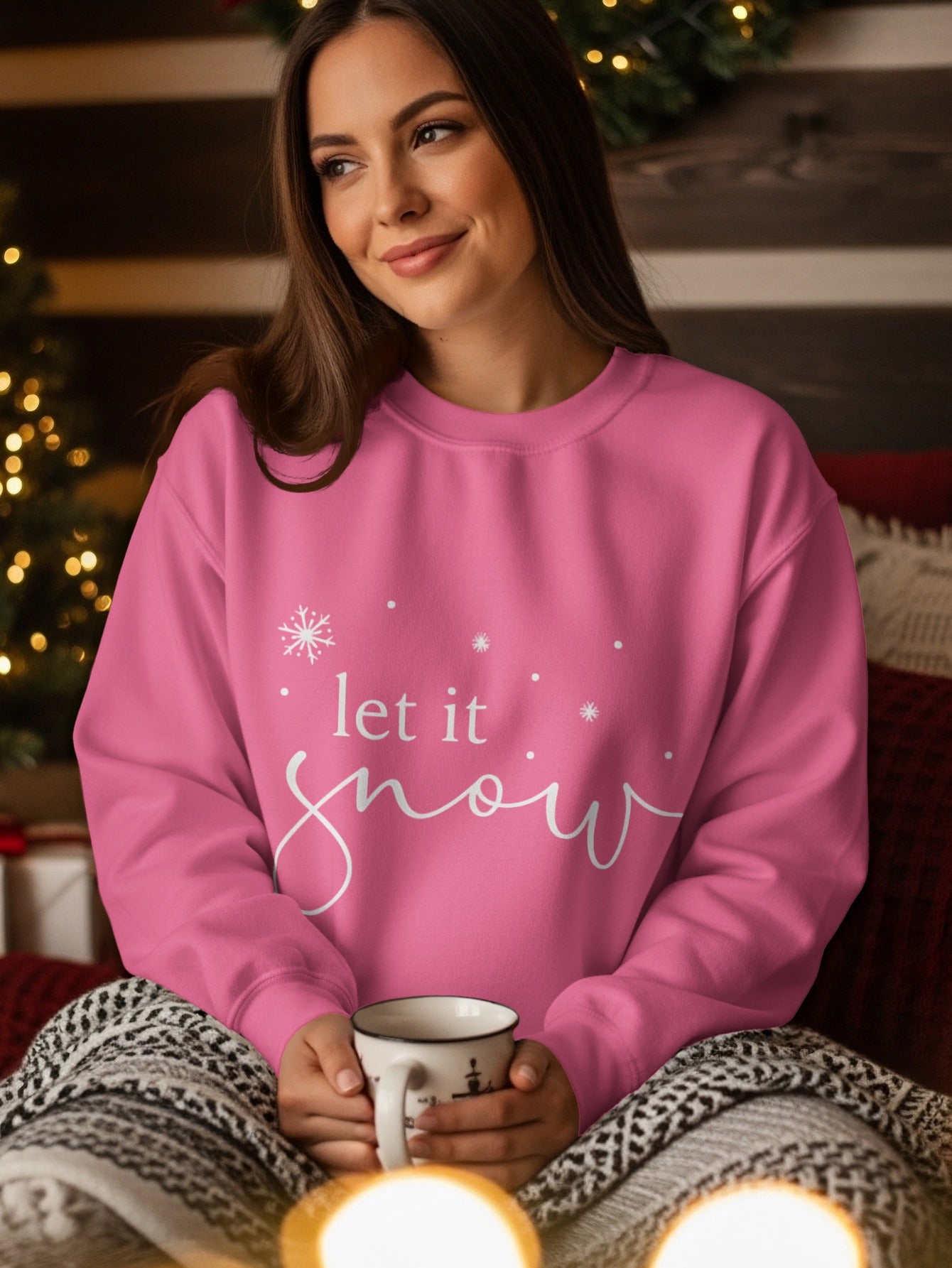 Let It Snow Printed Sweatshirt for Winter Wear