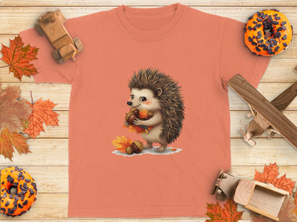 Hedgehog with Acorns and Leaves Autumn T-shirt product type