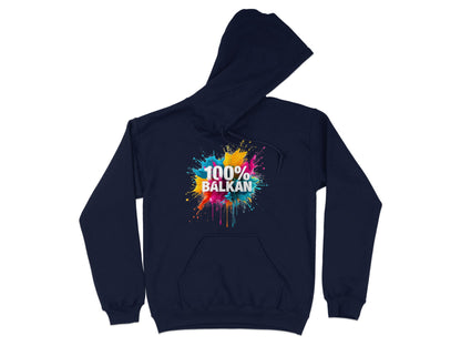 Navy Blue 100% Balkan Paint Splatter Hoodie product type