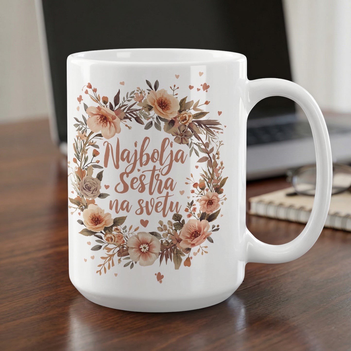 Najbolja Sestra Na Svetu Floral Decorative Mug