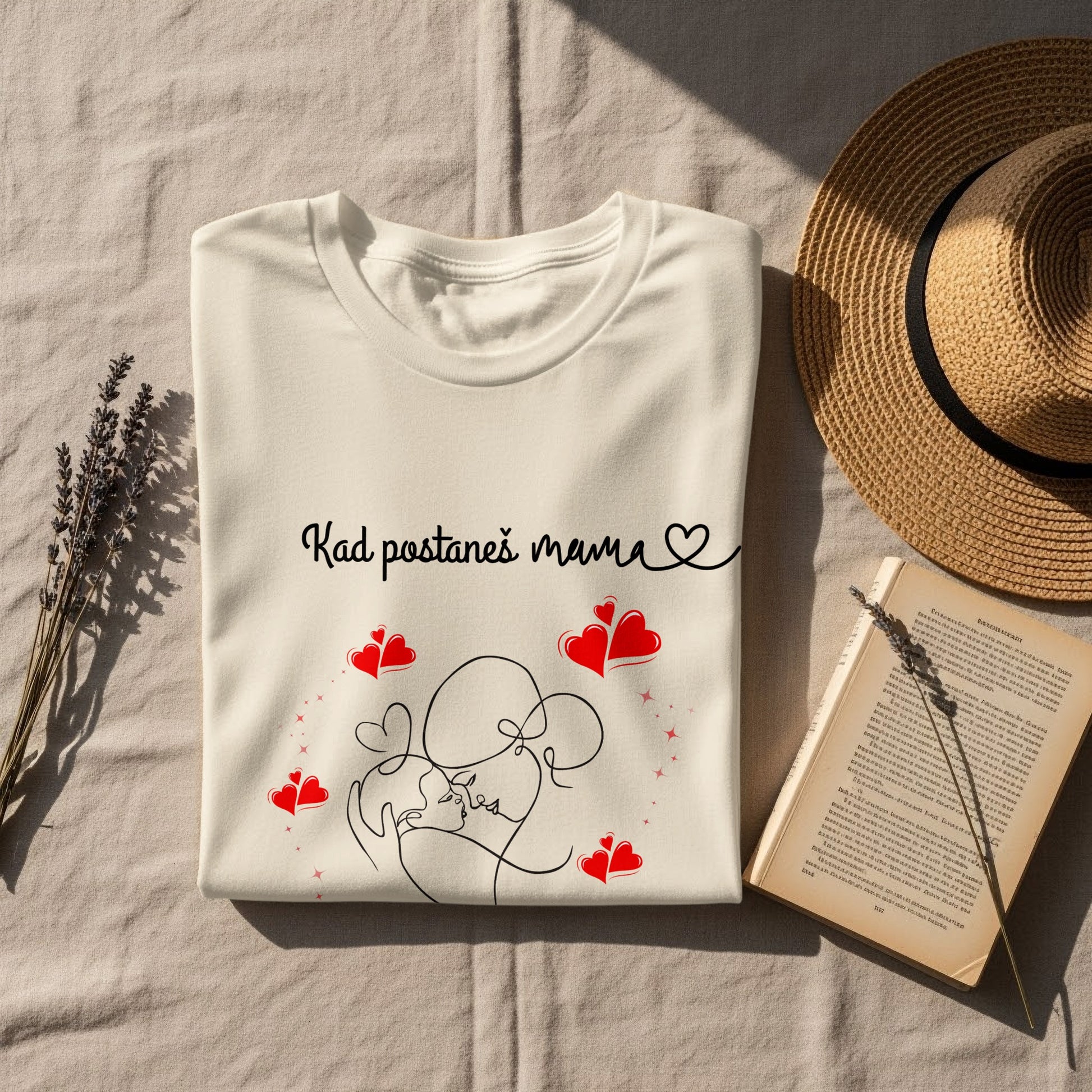 Kad postaneš mama Heart Graphic Tee product