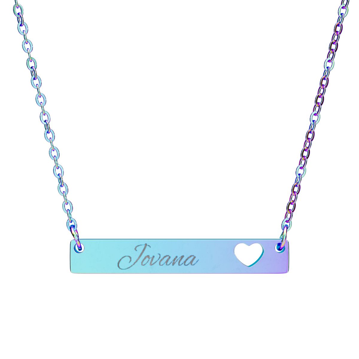 Engraved Jovana Heart Name Bar Necklace product