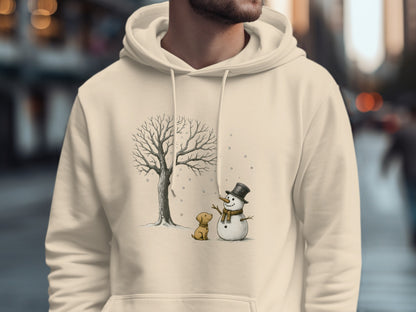 Cozy Winter Snowman and Puppy Hoodie