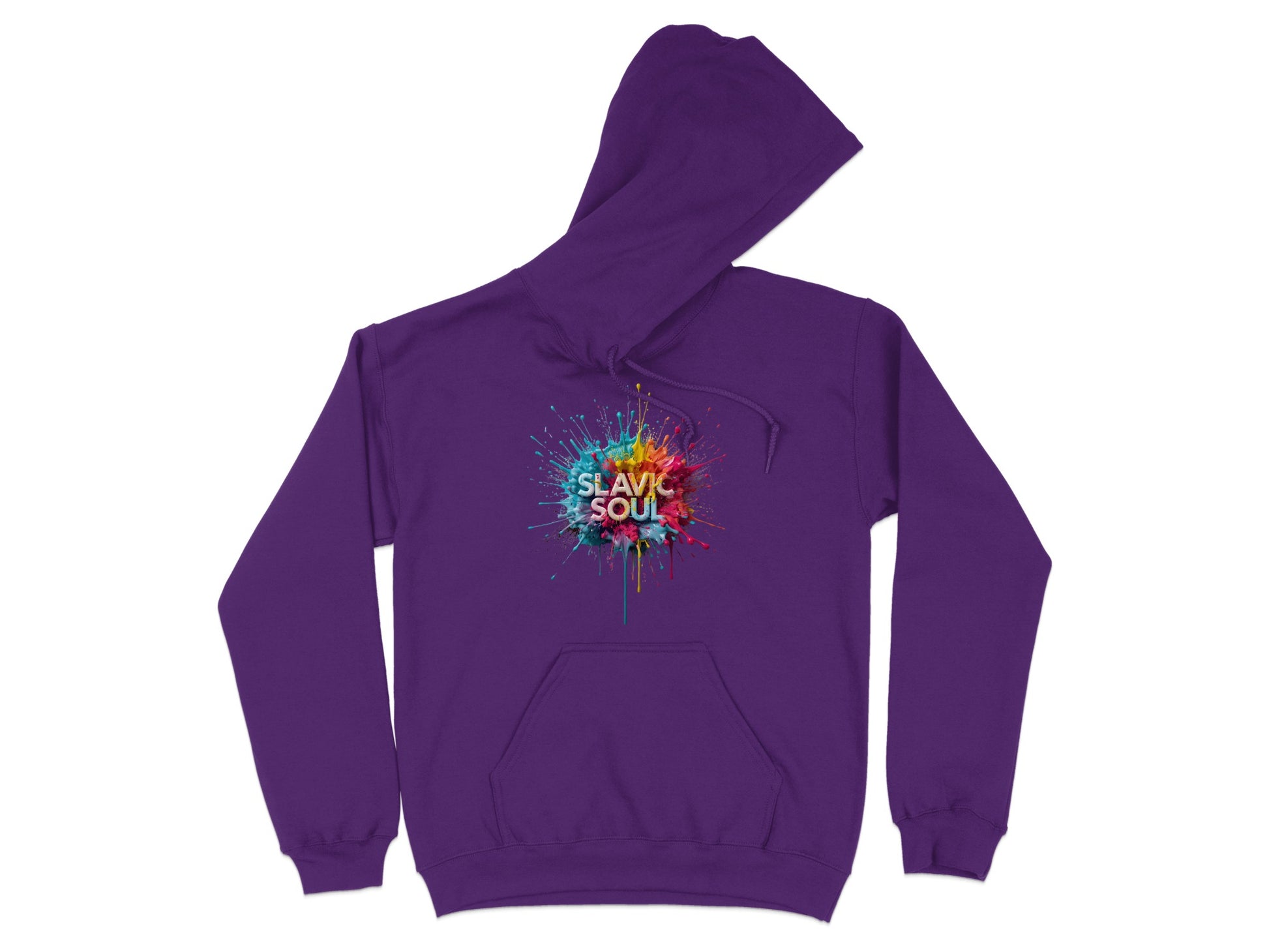 Purple SLAVIC SOUL Colorful Paint Splash Hoodie product type