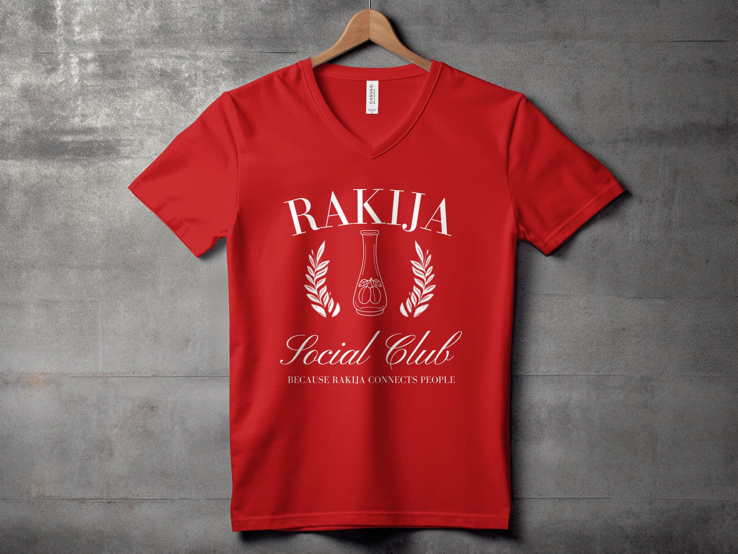 Rakija Social Club Red V-Neck T-Shirt