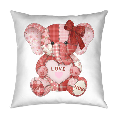 Adorable Elephant with Love Heart Pillow Product