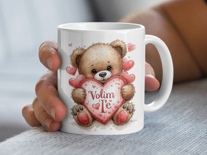 Cute Teddy Bear with Heart Volim Te Mug
