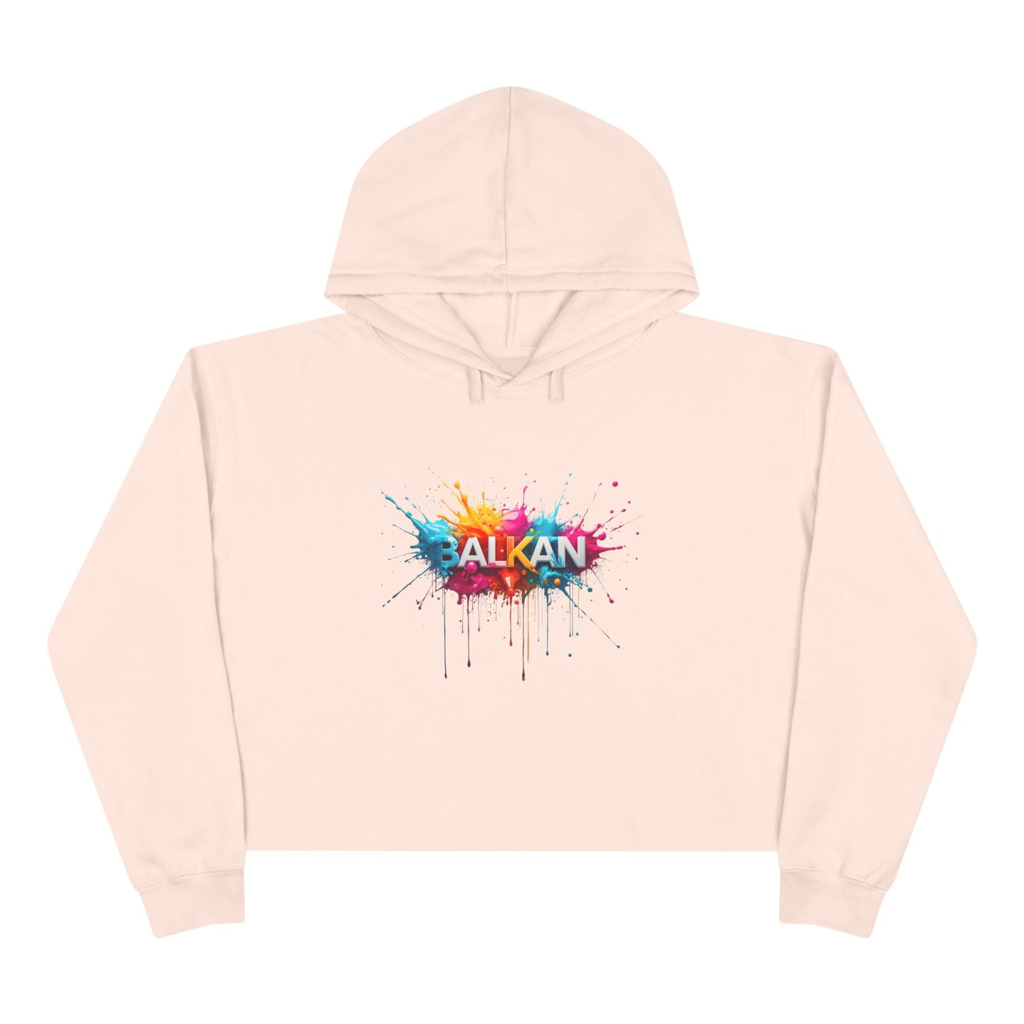 Balkan Splatter Design Cropped Hoodie Light Pink product type