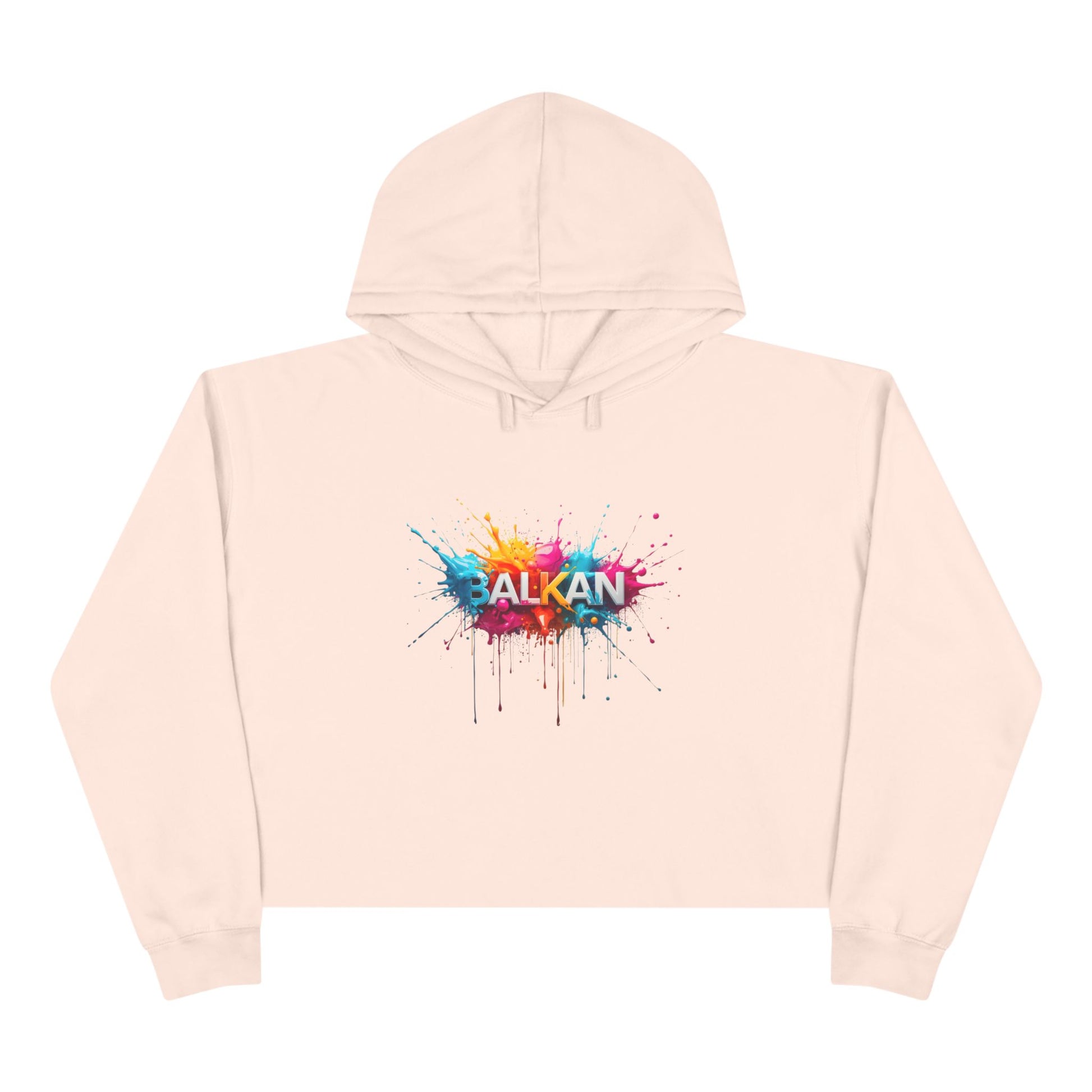 Balkan Splatter Design Cropped Hoodie Light Pink product type