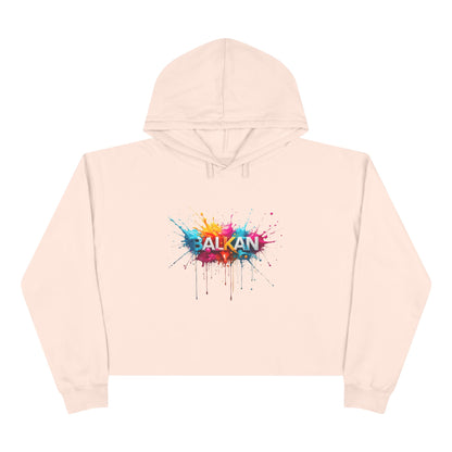 Balkan Splatter Design Cropped Hoodie Light Pink product type