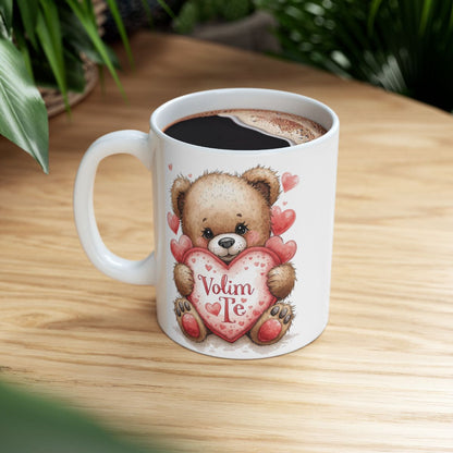 Volim Te Teddy Bear Hearts Coffee Mug