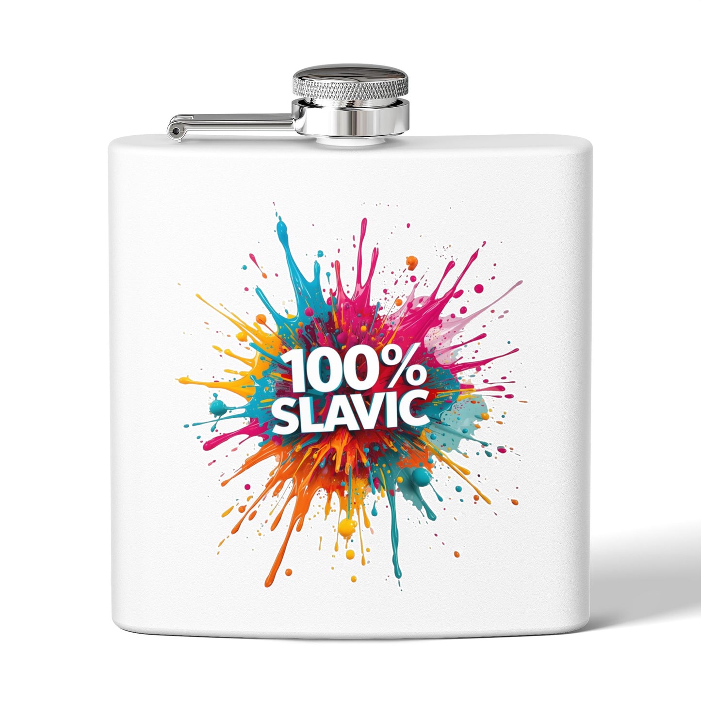 100% SLAVIC Colorful Splatter White Flask product type